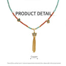New Chinese Butterfly Pendant Beaded Necklace with Fringe Exquisite Fashion