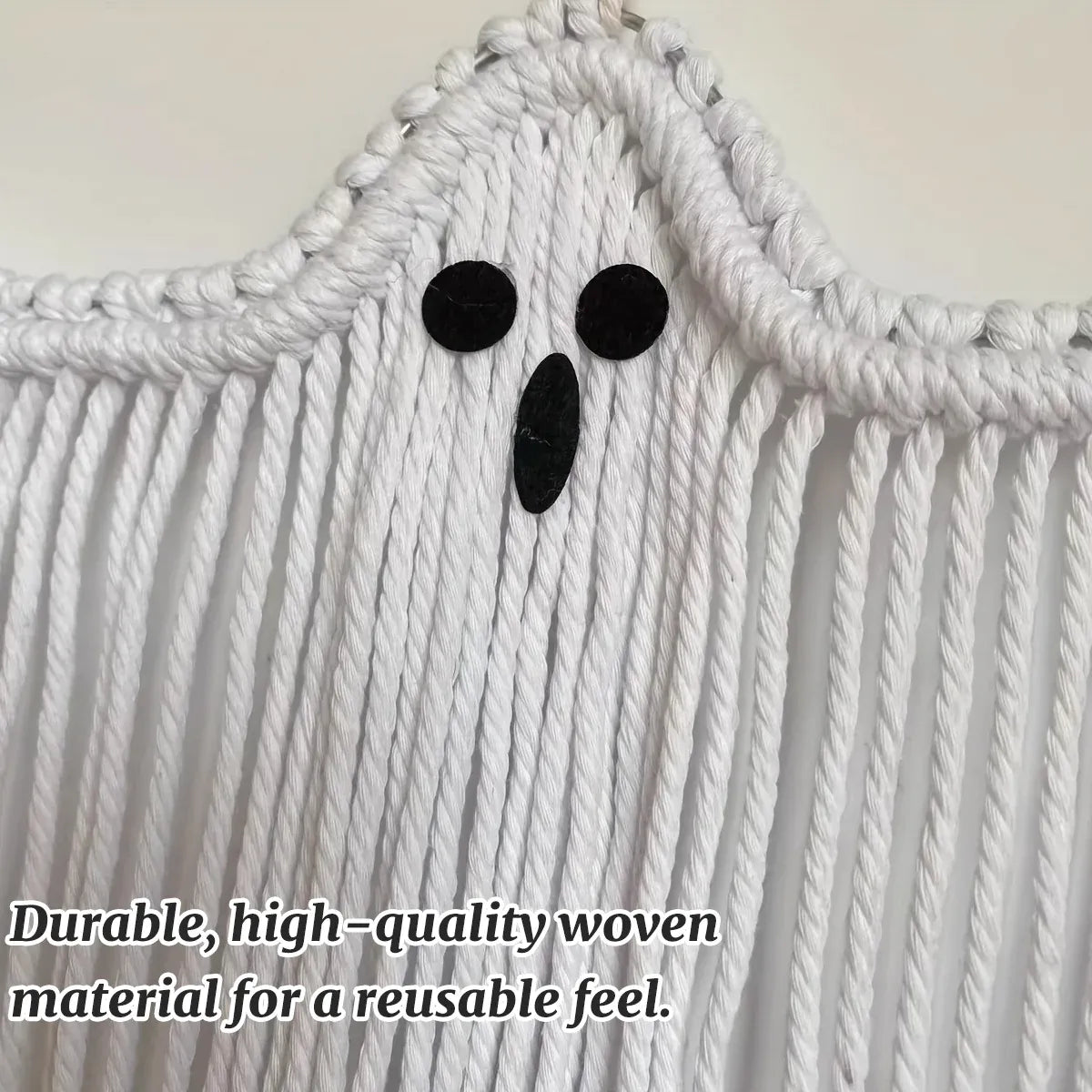 Halloween Ghost Hanging Decoration Handwoven Cotton for Home Party Yard Porch
