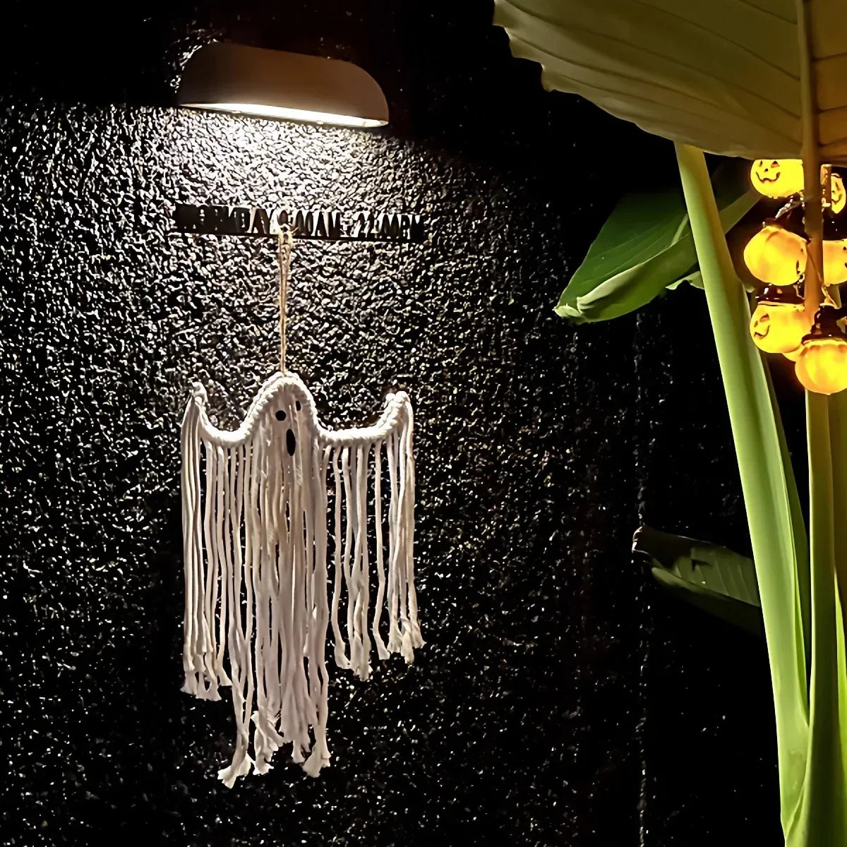 Halloween Ghost Hanging Decoration Handwoven Cotton for Home Party Yard Porch