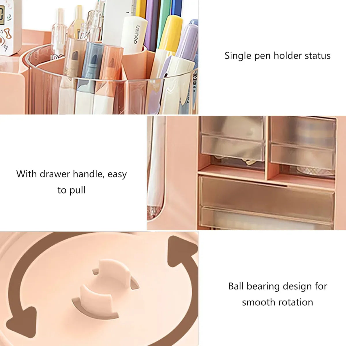 Plastic Rotating Pen Holder Multifunctional Storage for Pens Pencils Markers