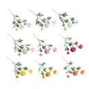 5pcs Artificial Peony Silk Flowers Bouquet Decor Faux Floral Arrangements - Purple Red