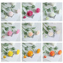 5pcs Artificial Peony Silk Flowers Bouquet Decor Faux Floral Arrangements - Purple Red
