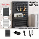 Clip-On Vertical Hole Board Desktop Organizer Punch-Free Office Partition Shelf - Black