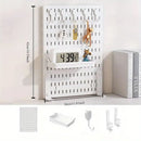 Clip-On Vertical Hole Board Desktop Organizer Punch-Free Office Partition Shelf - Black