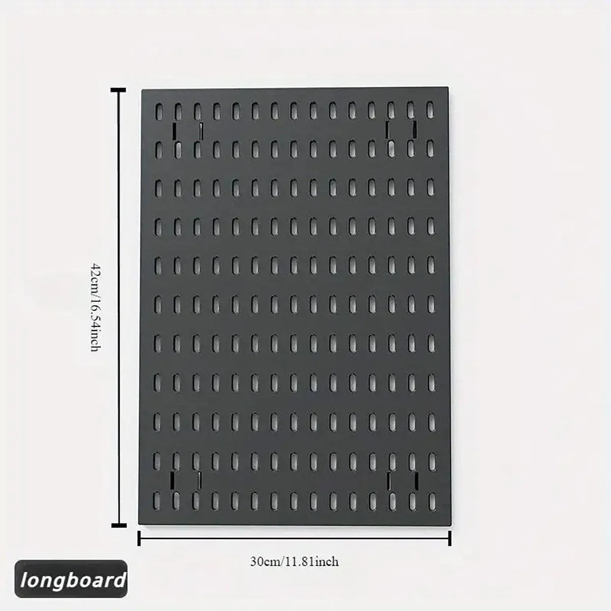 Clip-On Vertical Hole Board Desktop Organizer Punch-Free Office Partition Shelf - Black
