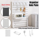 Clip-On Vertical Hole Board Desktop Organizer Punch-Free Office Partition Shelf - Black