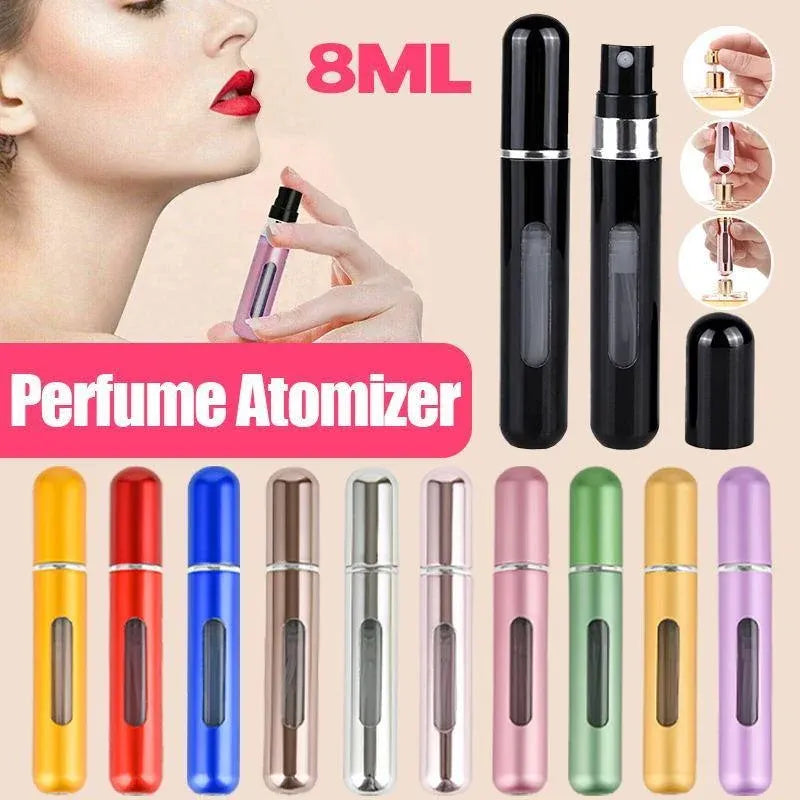 Portable Perfume Atomizer Spray Bottle 8ml Refillable Scent Pump for Travel Use - Coffee