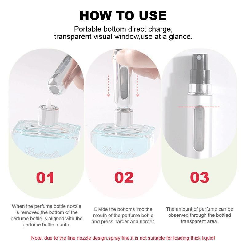 Portable Perfume Atomizer Spray Bottle 8ml Refillable Scent Pump for Travel Use - Coffee