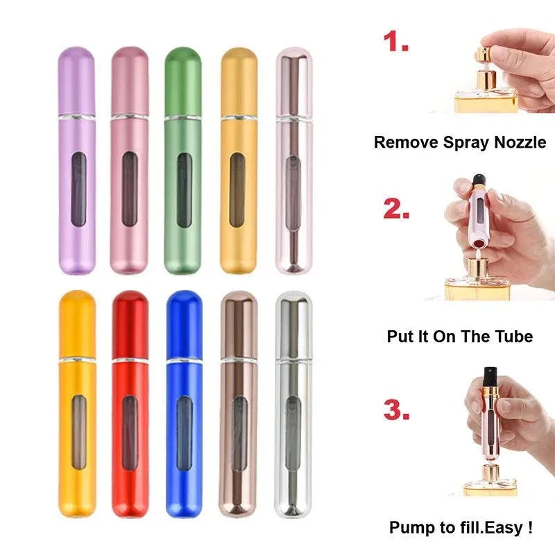 Portable Perfume Atomizer Spray Bottle 8ml Refillable Scent Pump for Travel Use - Coffee