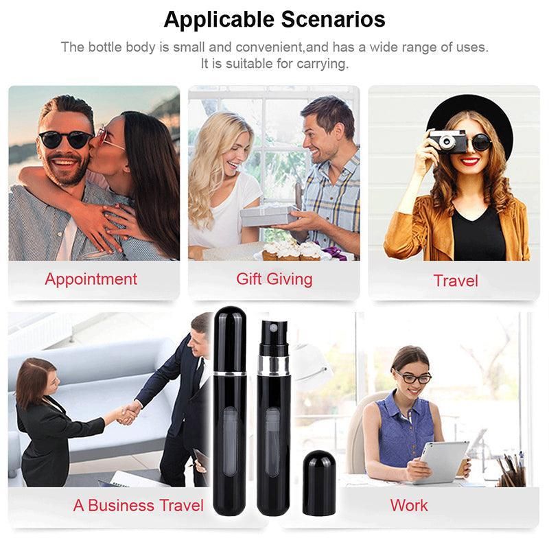 Portable Perfume Atomizer Spray Bottle 8ml Refillable Scent Pump for Travel Use - Purple