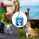 Portable One Shoulder Cat Dog Canvas Bag Breathable Pet Carrier for Travel - Blue