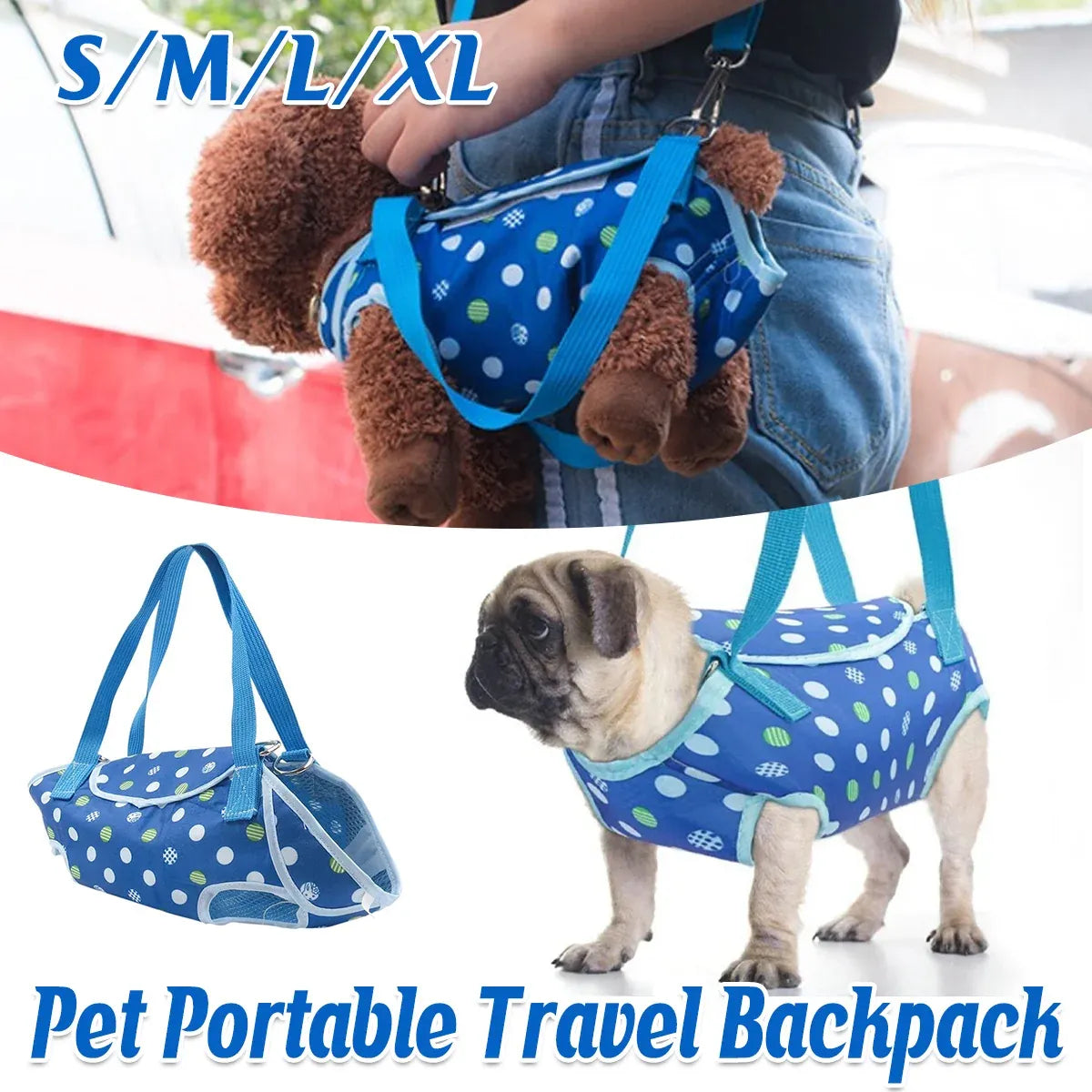 Pet Portable Travel Backpack Dog Four-Legged Carrier Crossbody Bag Durable - XL