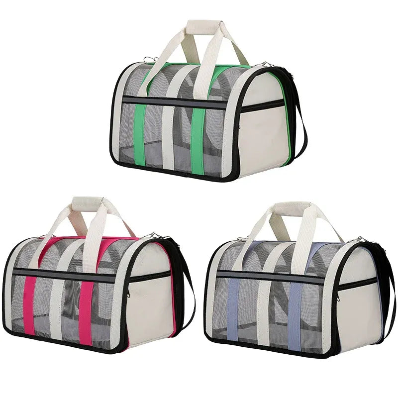 Pet Carrier Bag Portable Travel Cat Tote Bag Soft Breathable Cat Bag for Outdoor - Green