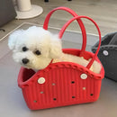 Pet Basket Outdoor Portable Large Capacity Standard Pets Durable Breathable - Grey