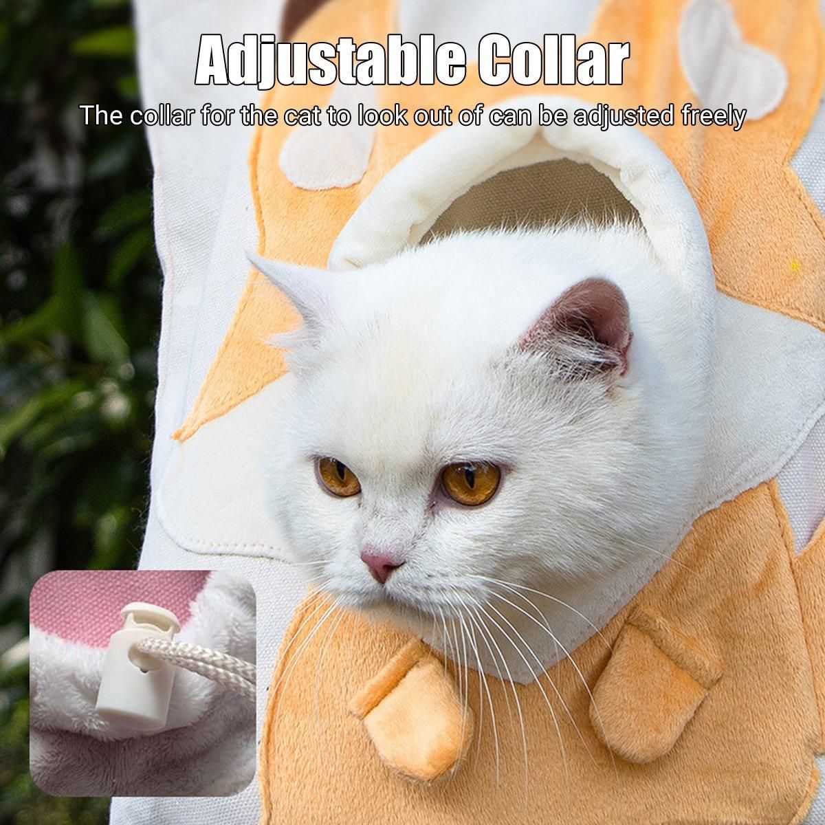 Portable One Shoulder Cat Dog Canvas Bag Breathable Pet Carrier for Travel - Pink