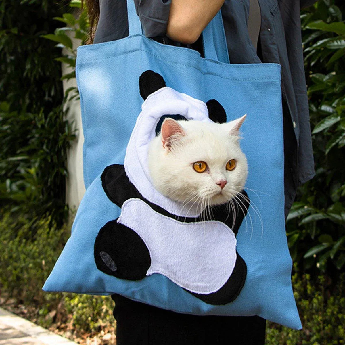 Portable One Shoulder Cat Dog Canvas Bag Breathable Pet Carrier for Travel - Pink