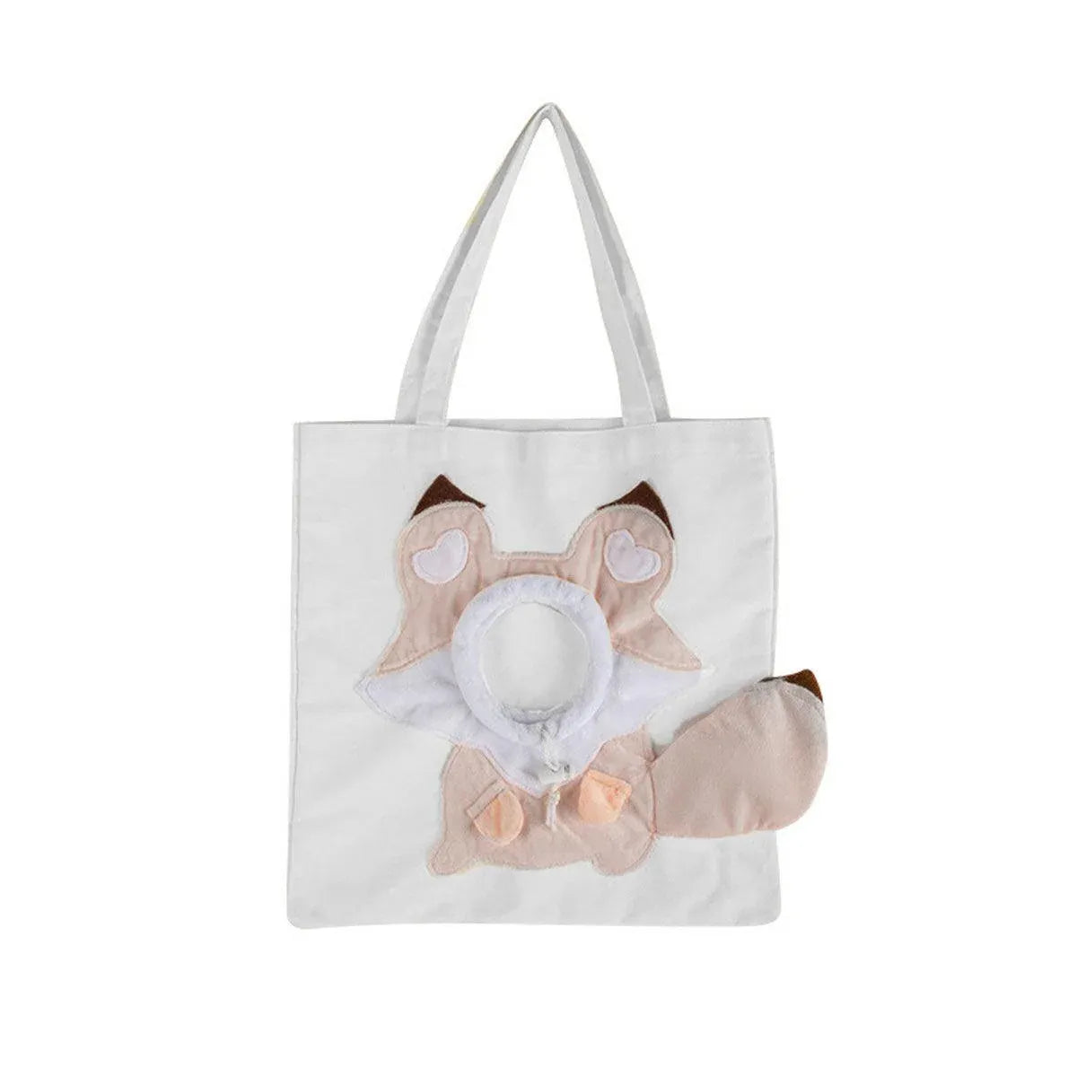 Portable One Shoulder Cat Dog Canvas Bag Breathable Pet Carrier for Travel - Pink