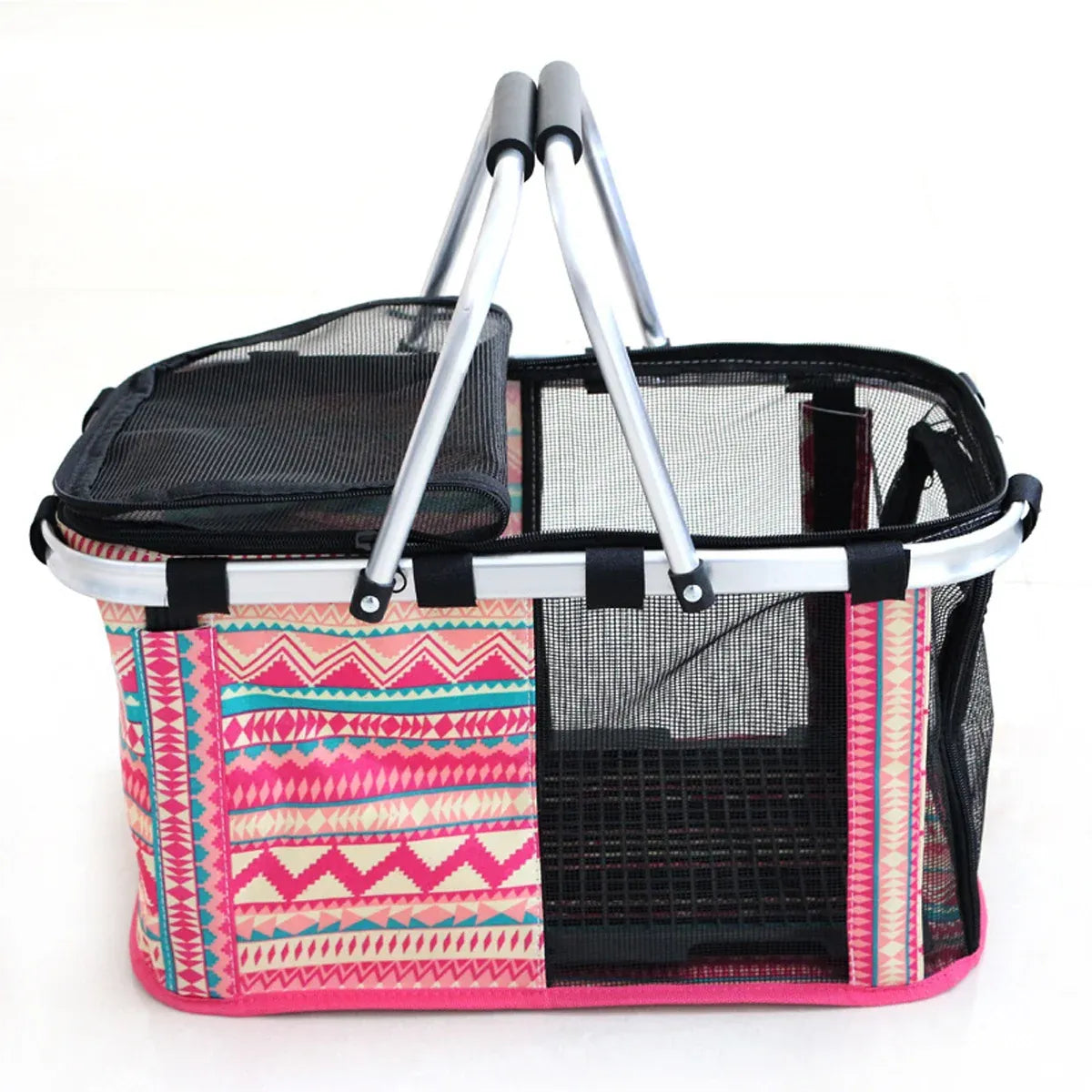 Pet Outdoor Carrying Baskets Portable Cat Dog Travel Bags Pet Carrier Breathable - Red