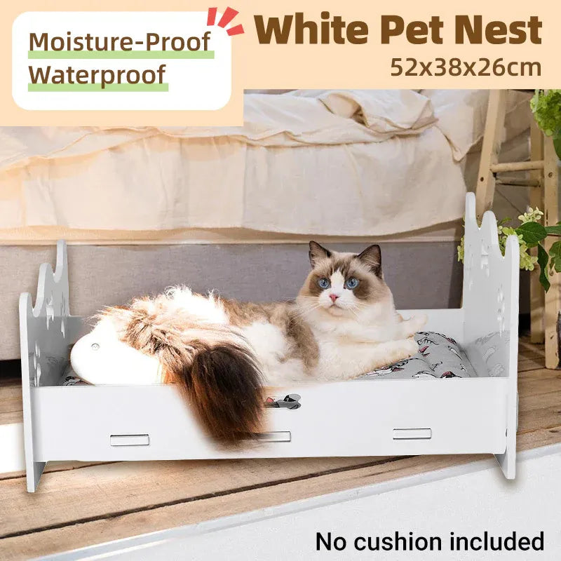 Wooden Cat Bed White Wooden Cat Bed Pet Cat and Dog Bed Comfortable Durable