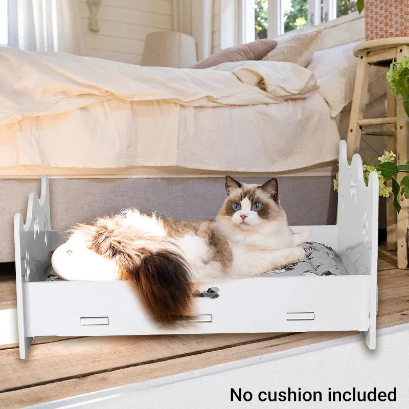 Wooden Cat Bed White Wooden Cat Bed Pet Cat and Dog Bed Comfortable Durable