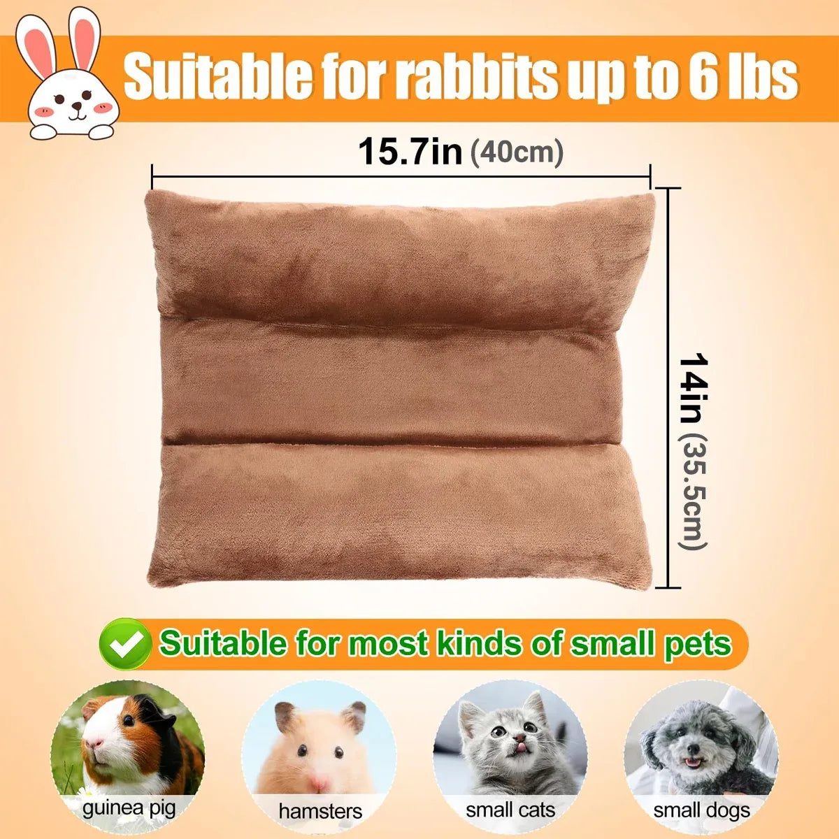 Small Animal Bed Cushion Plush Sleeping Mat for Pet Carrier Cage Nest Hamster - Pink