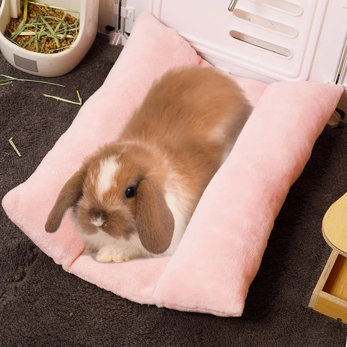 Small Animal Bed Cushion Plush Sleeping Mat for Pet Carrier Cage Nest Hamster - Pink