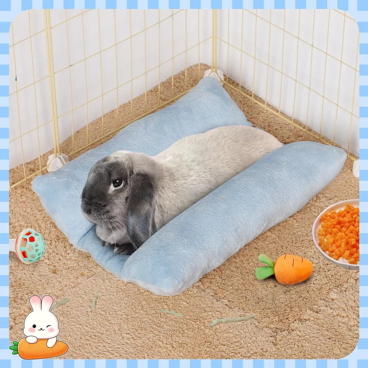 Small Animal Bed Cushion Plush Sleeping Mat for Pet Carrier Cage Nest Hamster - Pink