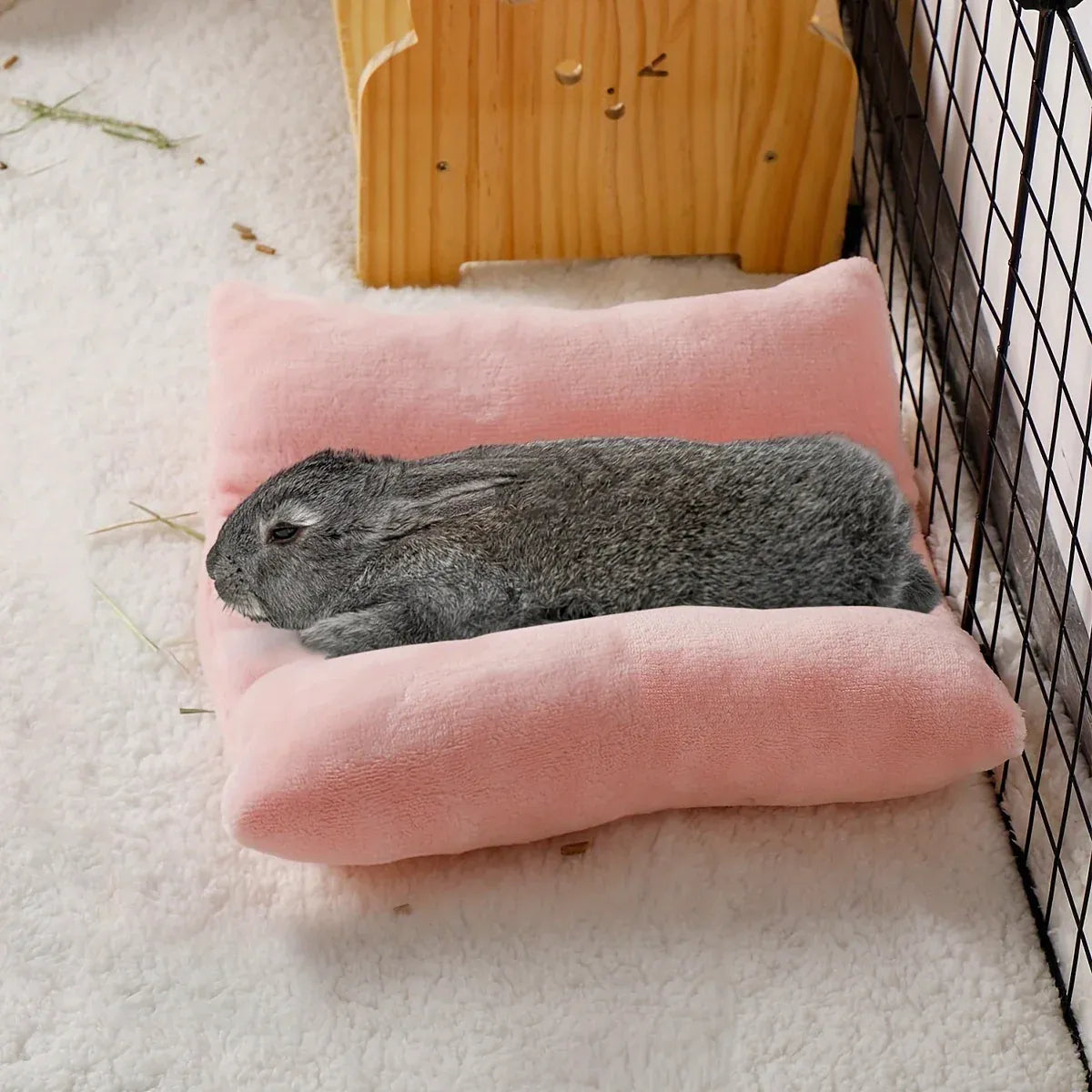 Small Animal Bed Cushion Plush Sleeping Mat for Pet Carrier Cage Nest Hamster - Pink