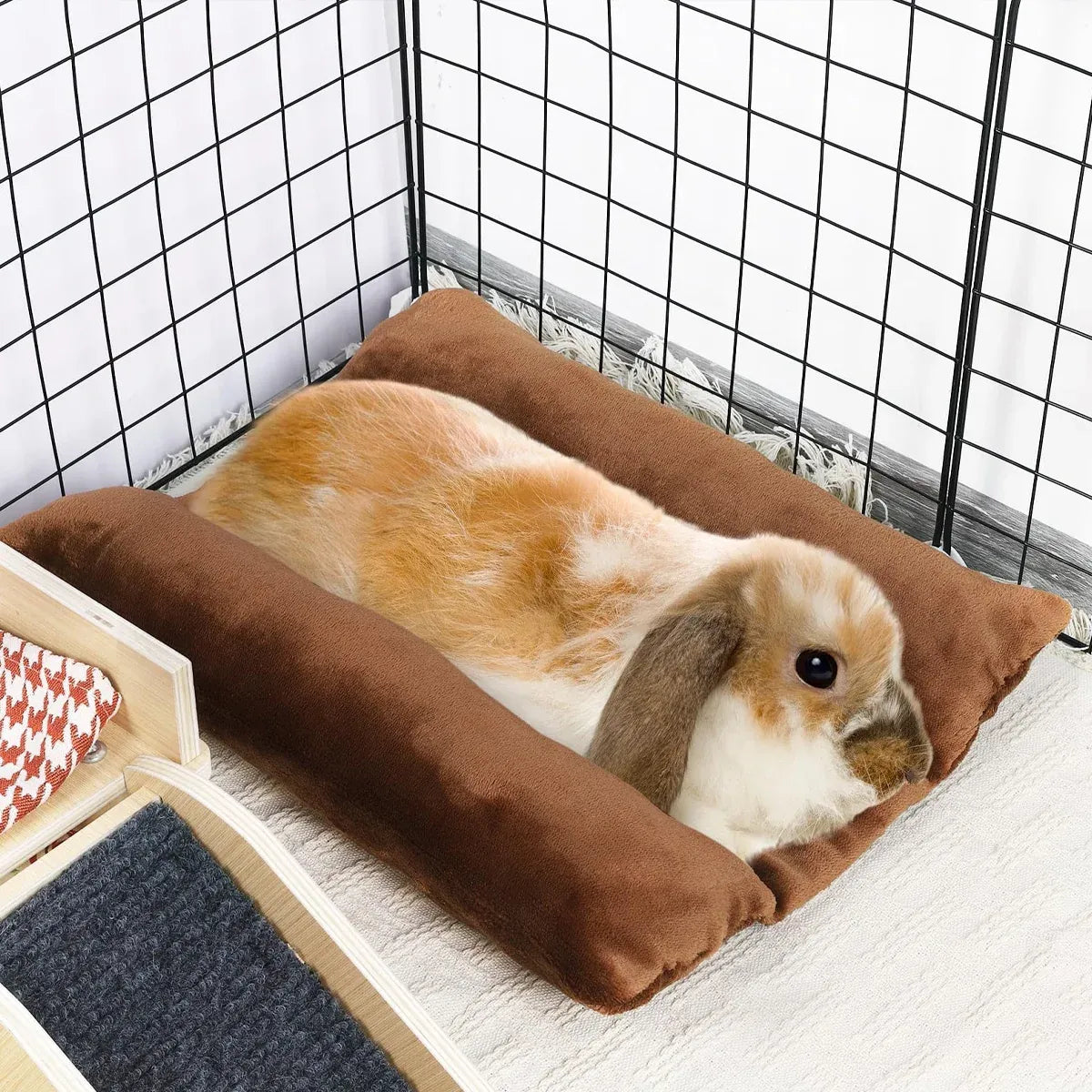 Small Animal Bed Cushion Plush Sleeping Mat for Pet Carrier Cage Nest Hamster - Pink