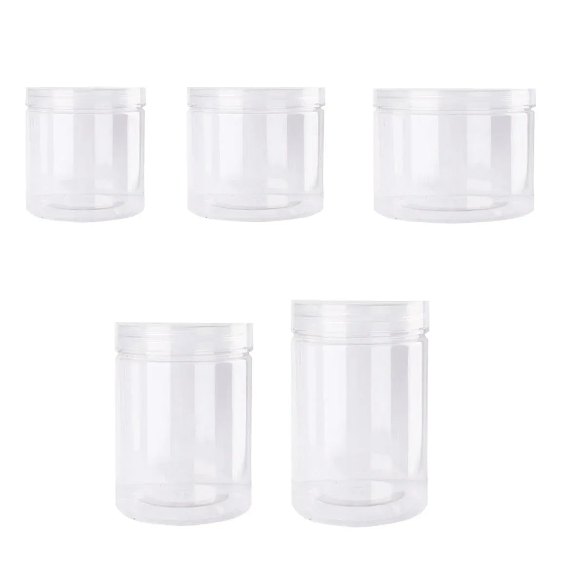 Wide Mouth Plastic Food Bottles 50pcs Transparent Sealed Storage Tanks Container - 8.5cm x 20cm