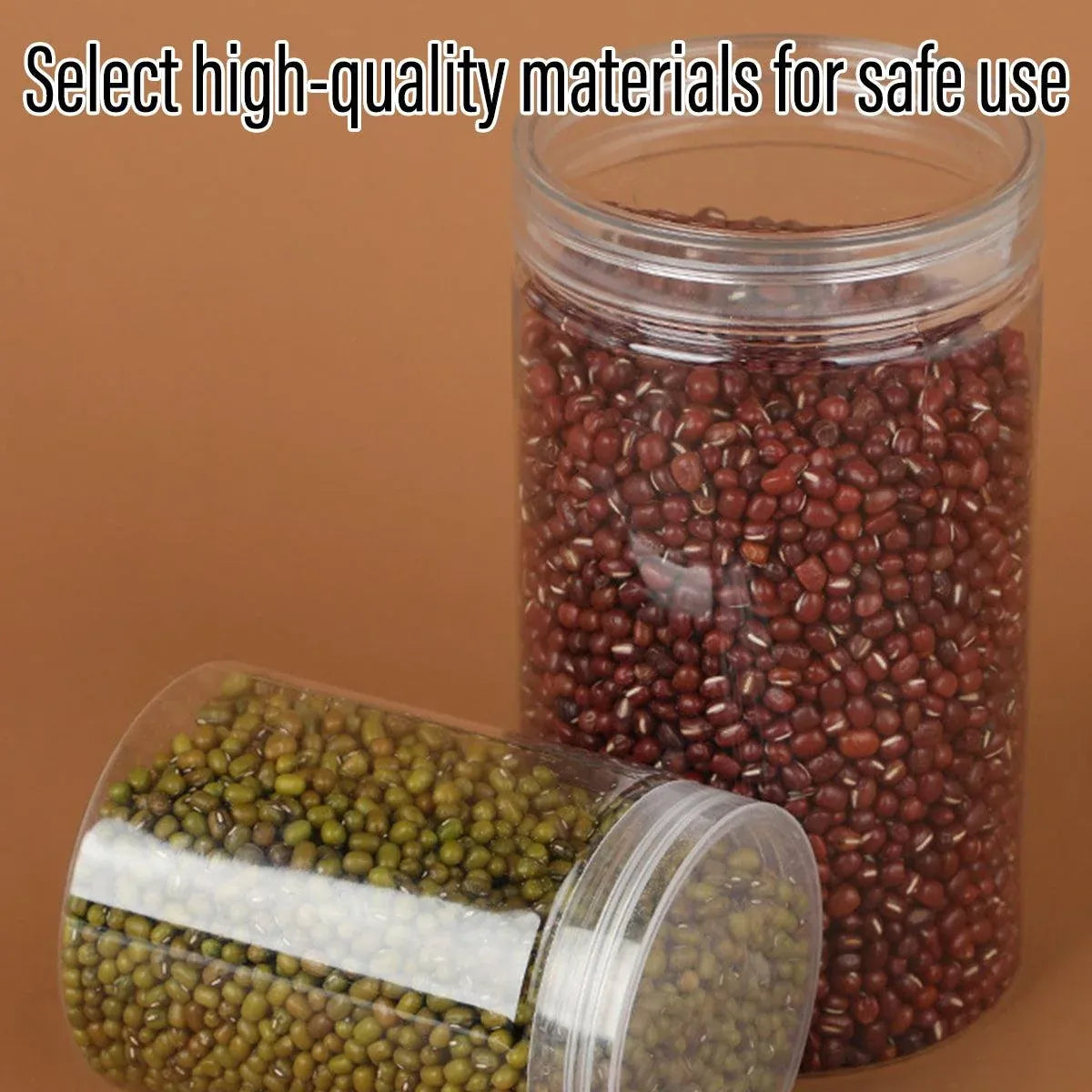 Wide Mouth Plastic Food Bottles 50pcs Transparent Sealed Storage Tanks Container - 8.5cm x 20cm