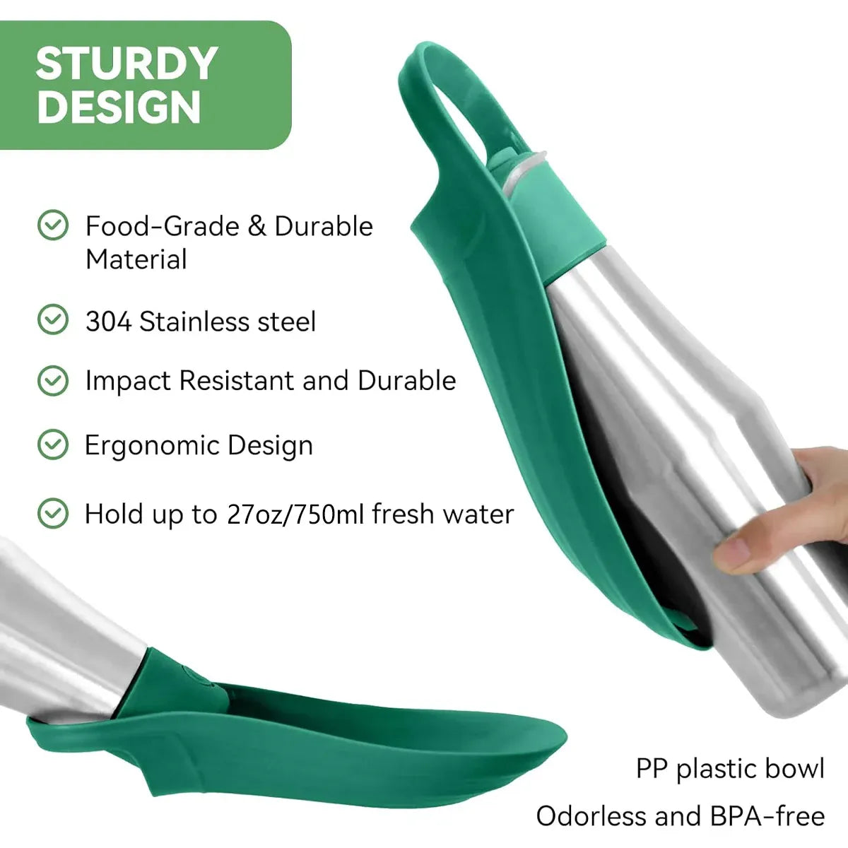 Portable Pet Water Bottle Stainless Steel Travel Cup For Dogs Cats Outdoor