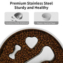 Large Capacity Stainless Steel Pet Slow Feeder Bowl Non-Slip Anti-Spill Durable