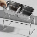 Cat Food Bowl Set Double Tilted Stainless Steel Pet Feeding Bowl Non Slip Stand
