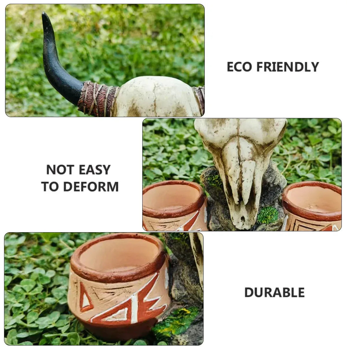 Bull Head Reptile Water Bowl Resin Reptile Dish Decor