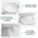 Ceramic Cat Bowl Cute Tall Raised Cat Food Bowl for Pets Eating Comfortably - Black