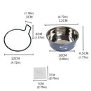 Stainless Steel Pet Bowl Hanging Cat Food Water Bowl Durable for Dogs and Cats - Black-14cm