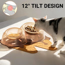 Detachable Ice Cream Shaped Bowls Pet Set Feeding Mat Spoon Cats Small Dogs - Brown
