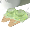Detachable Ice Cream Shaped Bowls Pet Set Feeding Mat Spoon Cats Small Dogs - Brown
