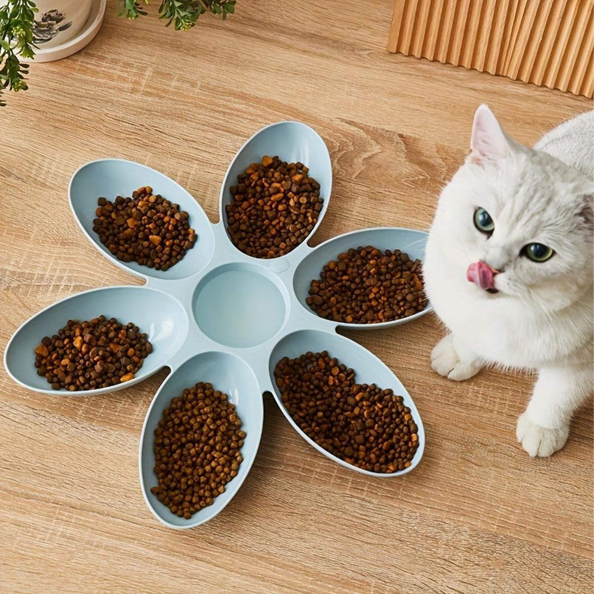 Multi Cat Feeding Bowl Petal Design Kitten Milk Bowl Puppy Dog Food Water Dish - Pink