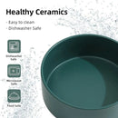 Ceramic Elevated Dog Bowl Anti-Slip Double Bowl for Small Medium Large Dogs - Grey