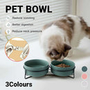 Ceramic Pet Bowl Cat Food Bowl Dog Bowl Drinking Bowl Pet Water Food Dish - Green