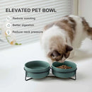 Ceramic Pet Bowl Cat Food Bowl Dog Bowl Drinking Bowl Pet Water Food Dish - Green