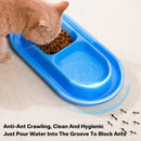 1-Piece Blue Double-Compartment Pet Feeding Bowl