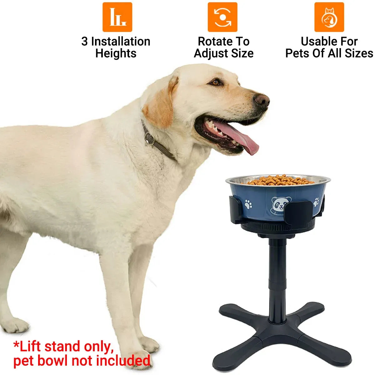 Elevated Dog Bowl Stand Raised Pet Feeder Tilted Non Slip Basin For Dogs Use