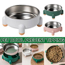Anti-Tip Stainless Steel Dog Bowl Pet Basin for Dogs Cats Durable Feeding Dish - White