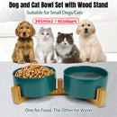 Ceramic Pet Bowl Double Cat Food Bowl Dog Water Bowl Feeding Drinking Bowl Set - Yellow