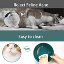 Ceramic Pet Bowl Double Cat Food Bowl Dog Water Bowl Feeding Drinking Bowl Set - Yellow
