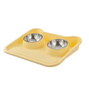 Double Pet Feeding Bowl Set Tilted Raised Anti Spill Dog Cat Food Water