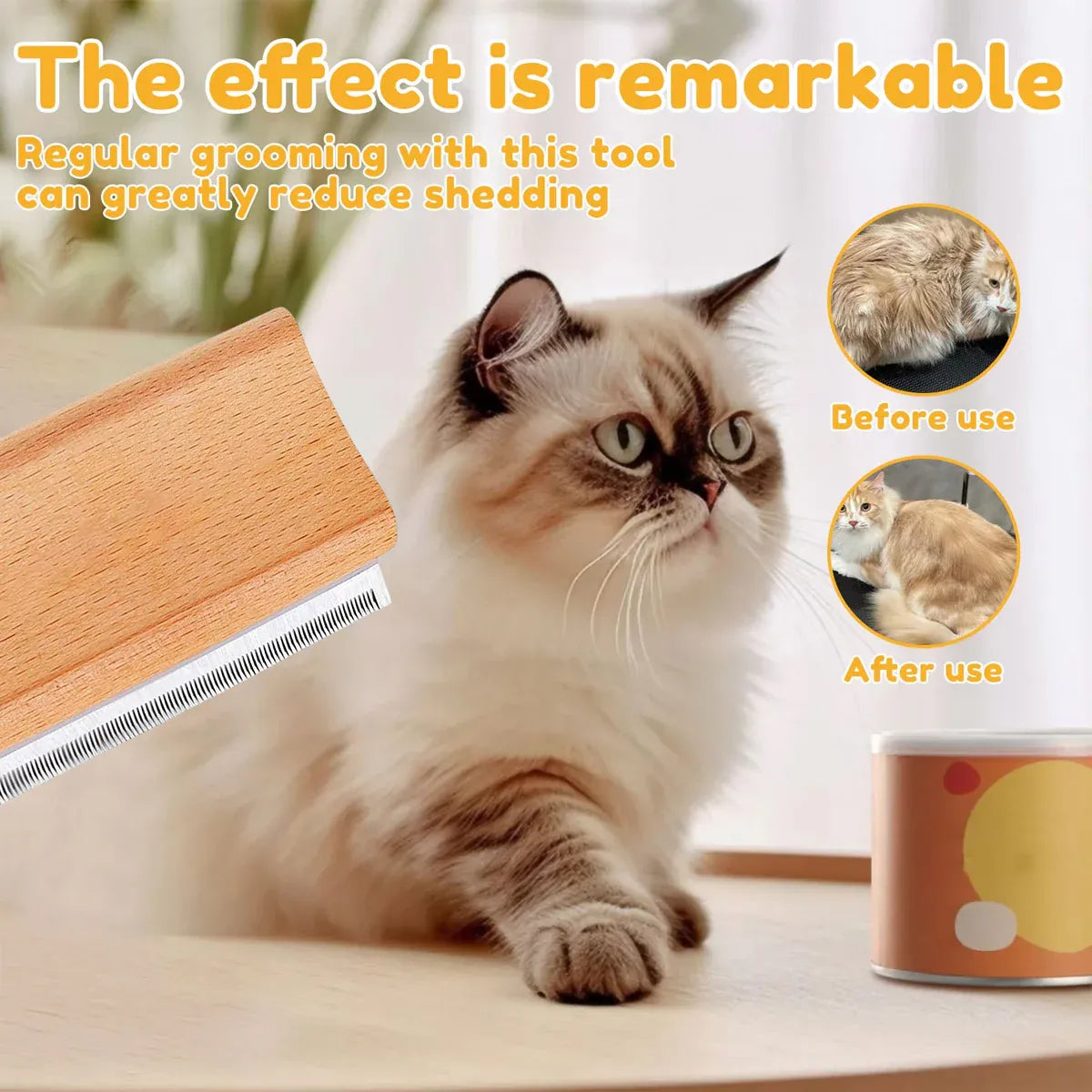 Pet Hair Brush for Dogs Cats Grooming Tool Shedding Brush Long Short Hair Use